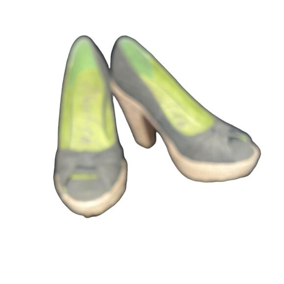 Blowfish wedges career gray with knot accent peep toe Size 9 1/2 - Picture 4 of 9